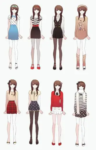 anime girl outfits drawing